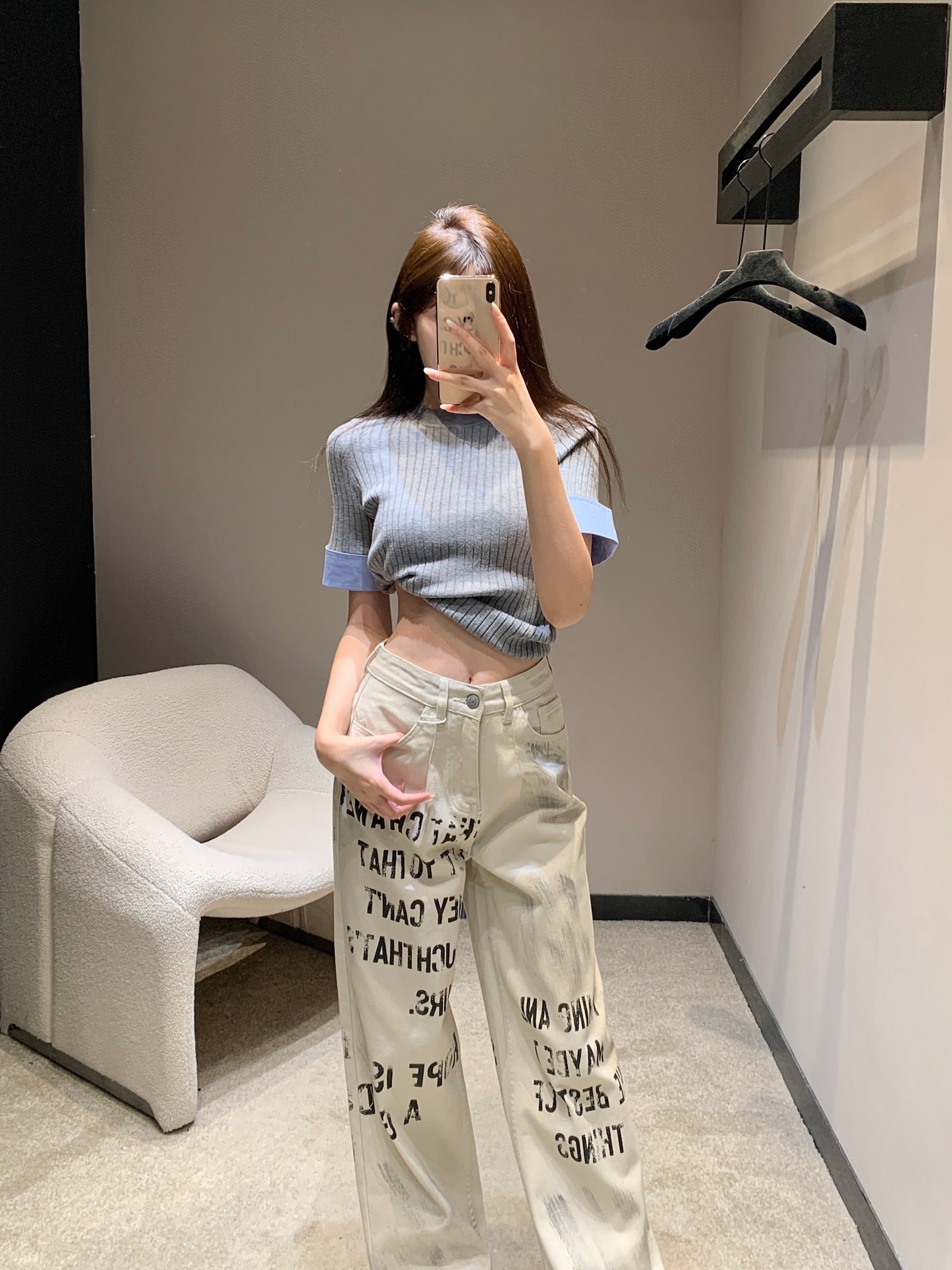 C 25fw Graffiti Lettering Straight-Leg Jeans