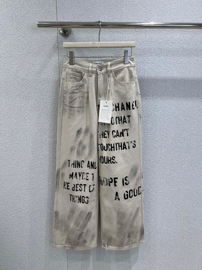 C 25fw Graffiti Lettering Straight-Leg Jeans