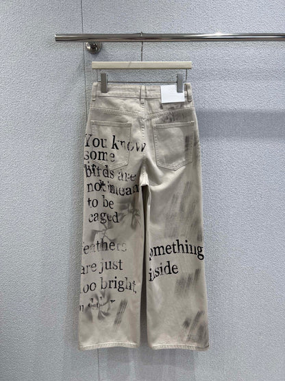 C 25fw Graffiti Lettering Straight-Leg Jeans