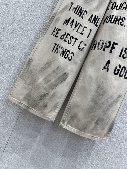 C 25fw Graffiti Lettering Straight-Leg Jeans