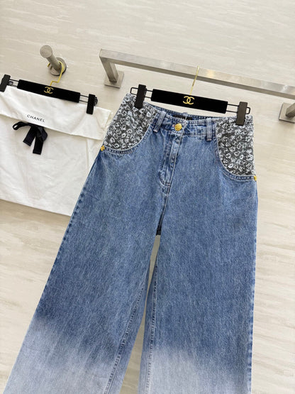 C 25 Printed washed jeans