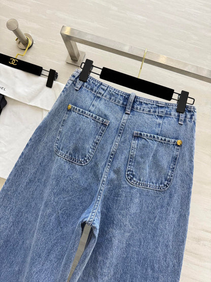 C 25 Printed washed jeans