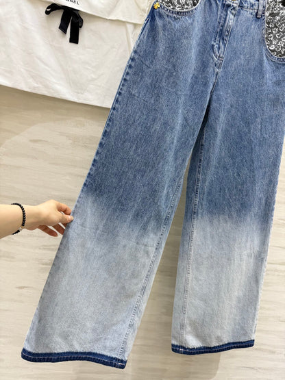 C 25 Printed washed jeans