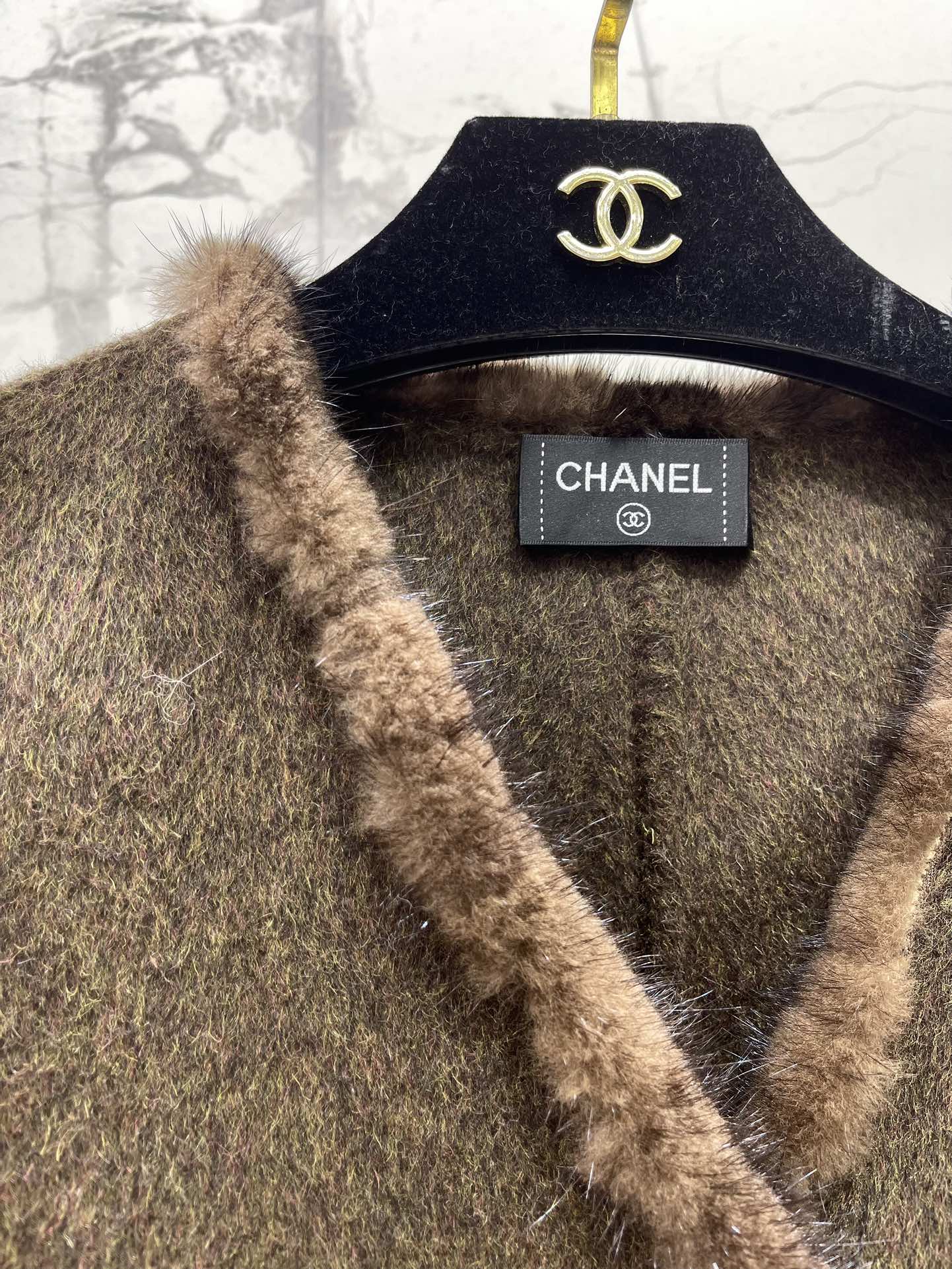 C 25fw camel hair mink coat