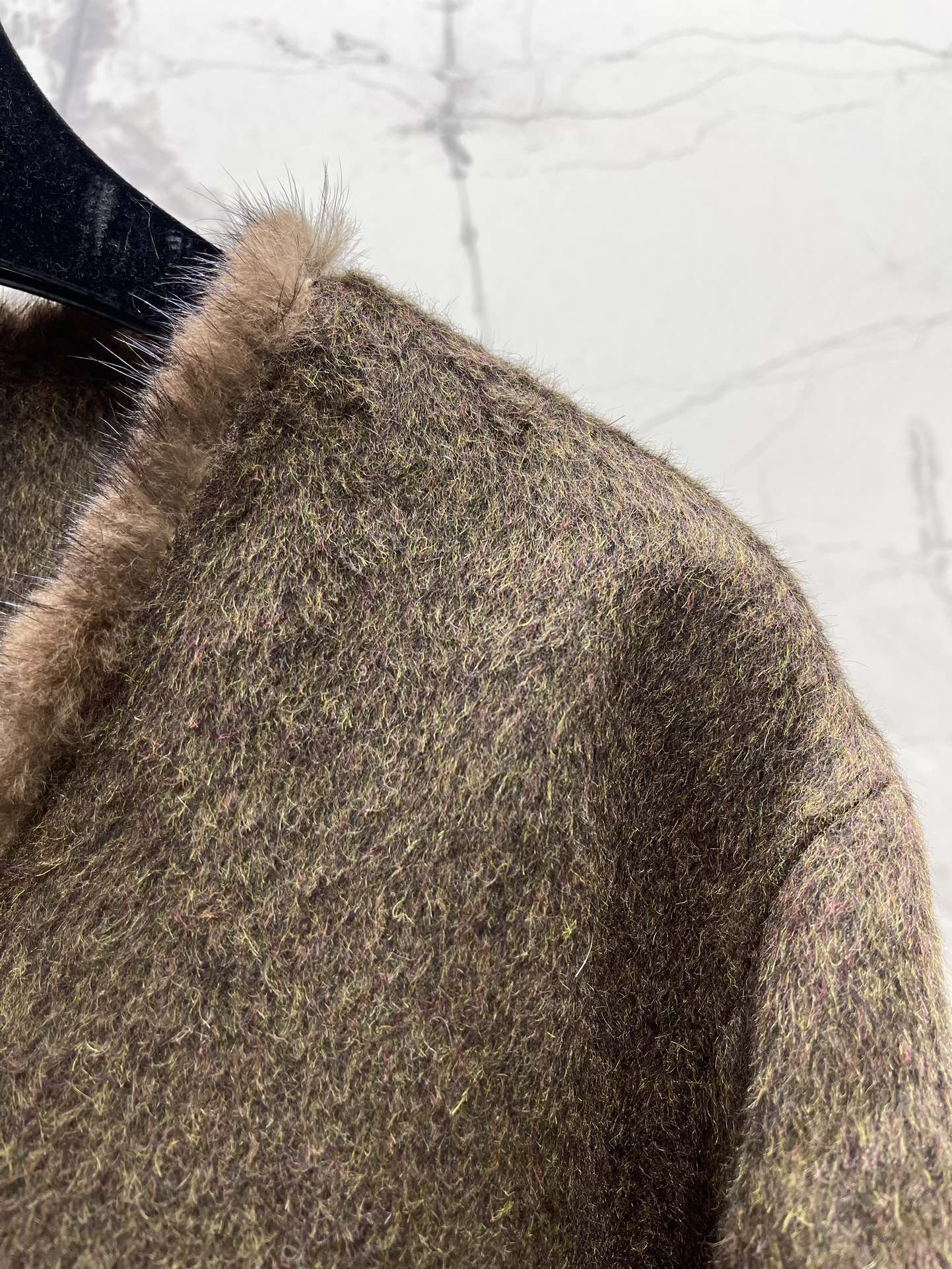 C 25fw camel hair mink coat