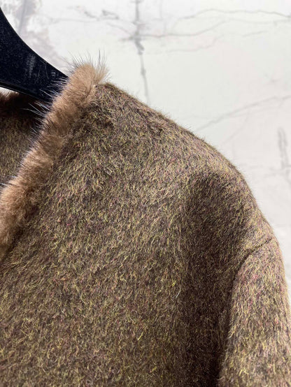 C 25fw camel hair mink coat