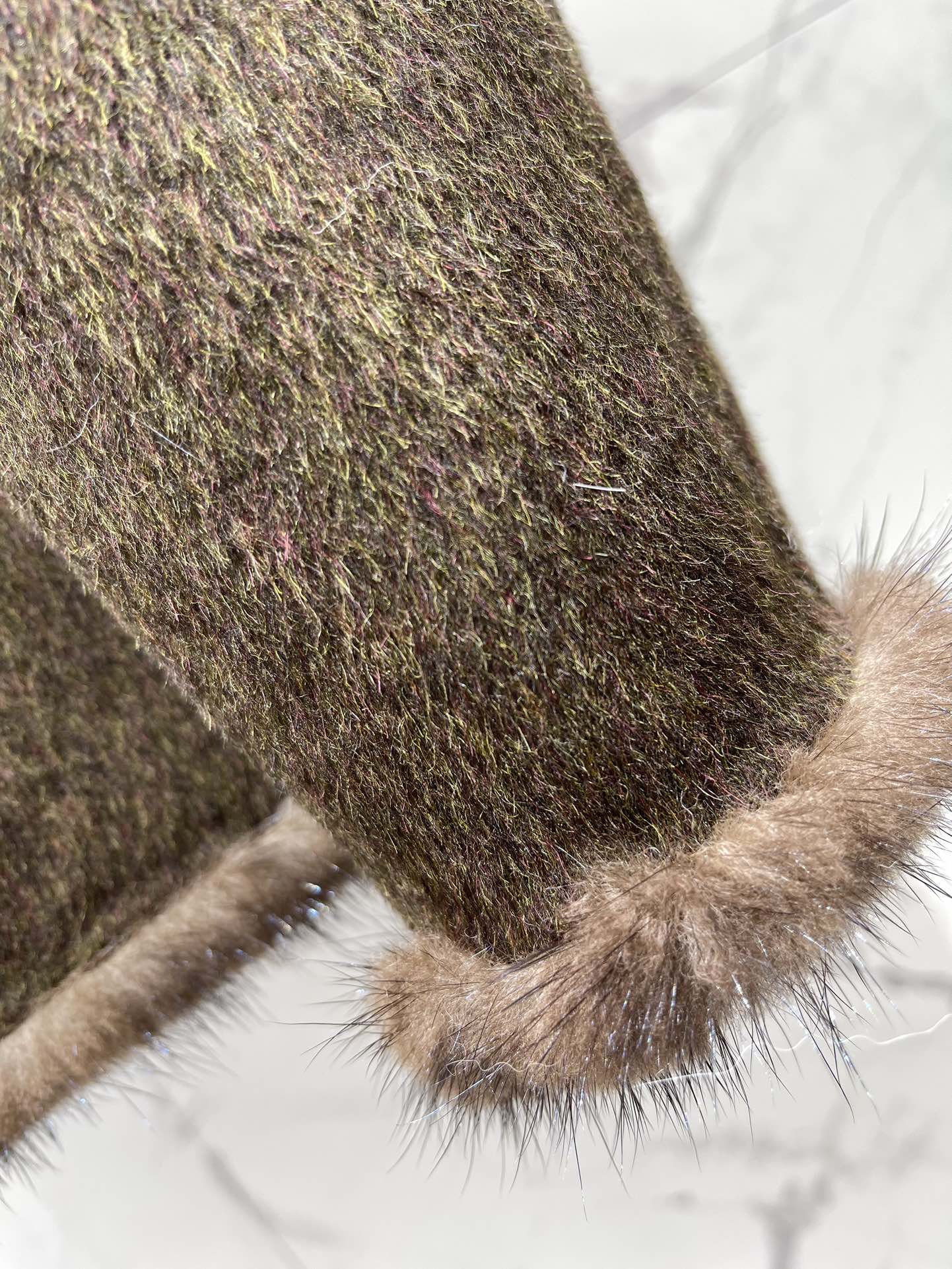 C 25fw camel hair mink coat