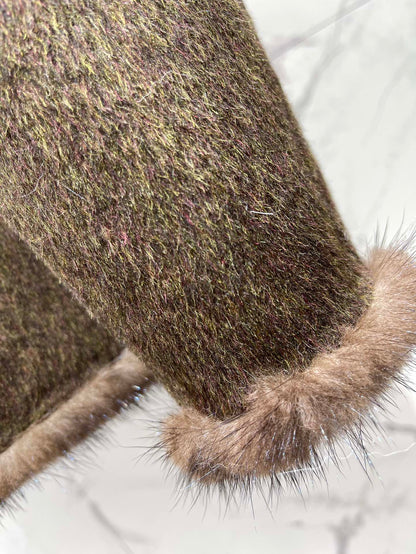 C 25fw camel hair mink coat