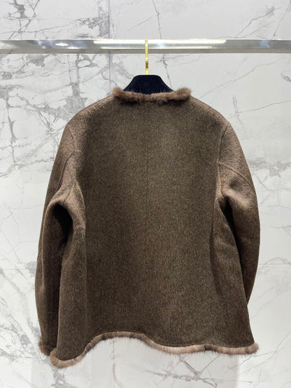 C 25fw camel hair mink coat