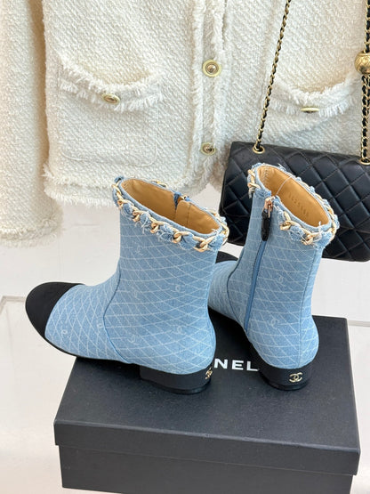 C 25Bfw Runway Style Diamond Chain High Heel Ankle Boots