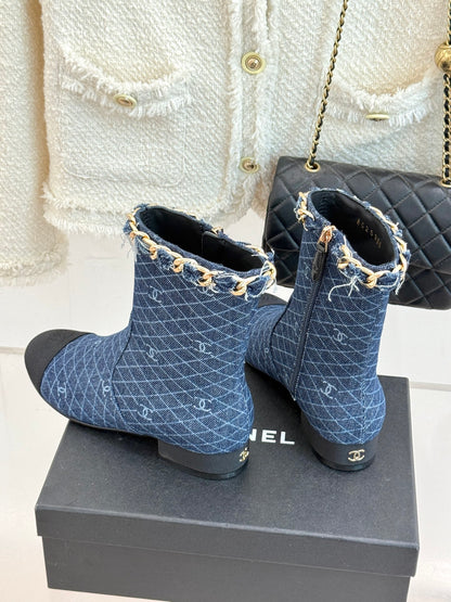 C 25Bfw Runway Style Diamond Chain High Heel Ankle Boots
