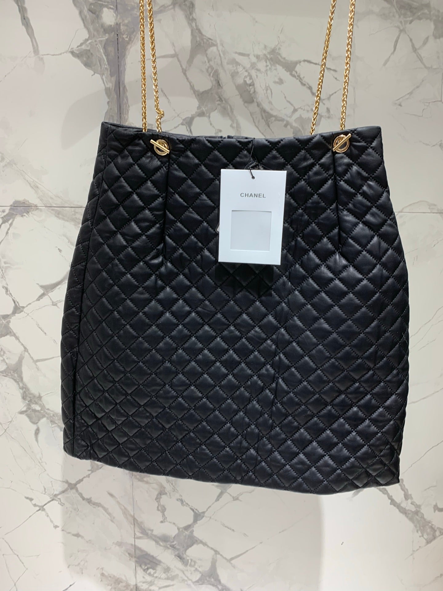 C 25fw Lambskin diamond chain strap genuine leather skirt