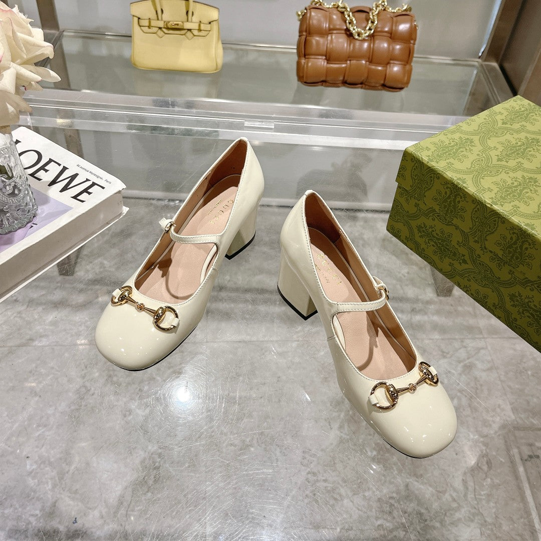 G 25 Patent leather Mary Jane high heels (WHITE/PINK/BLACK/RED)