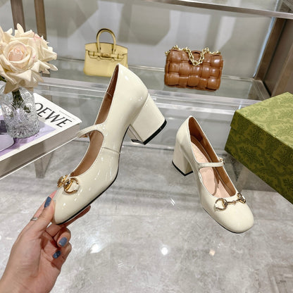 G 25 Patent leather Mary Jane high heels (WHITE/PINK/BLACK/RED)