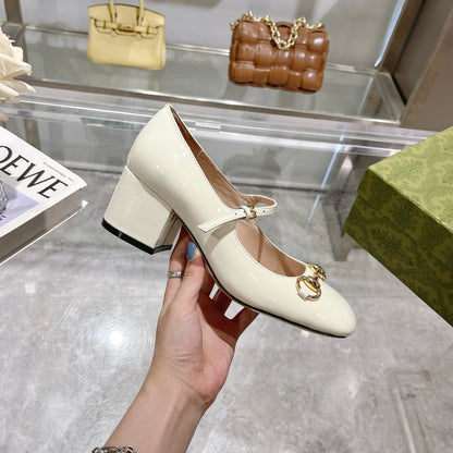 G 25 Patent leather Mary Jane high heels (WHITE/PINK/BLACK/RED)