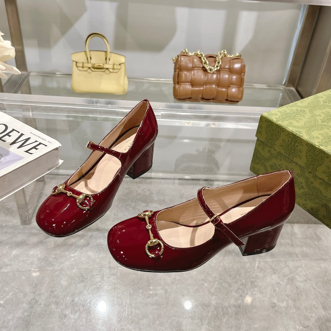 G 25 Patent leather Mary Jane high heels (WHITE/PINK/BLACK/RED)