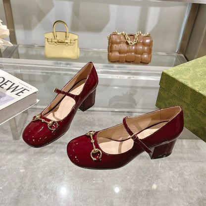 G 25 Patent leather Mary Jane high heels (WHITE/PINK/BLACK/RED)
