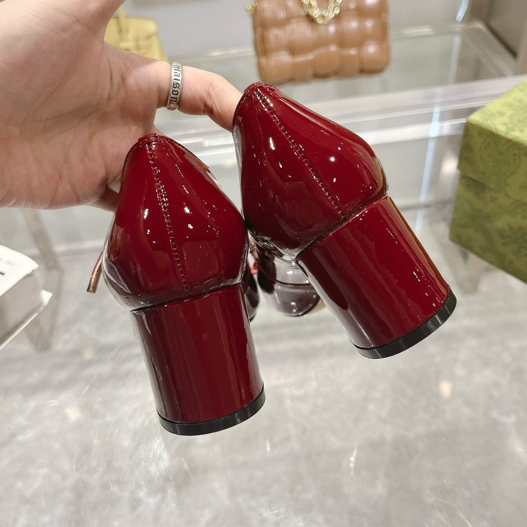 G 25 Patent leather Mary Jane high heels (WHITE/PINK/BLACK/RED)