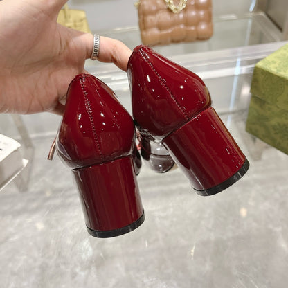 G 25 Patent leather Mary Jane high heels (WHITE/PINK/BLACK/RED)