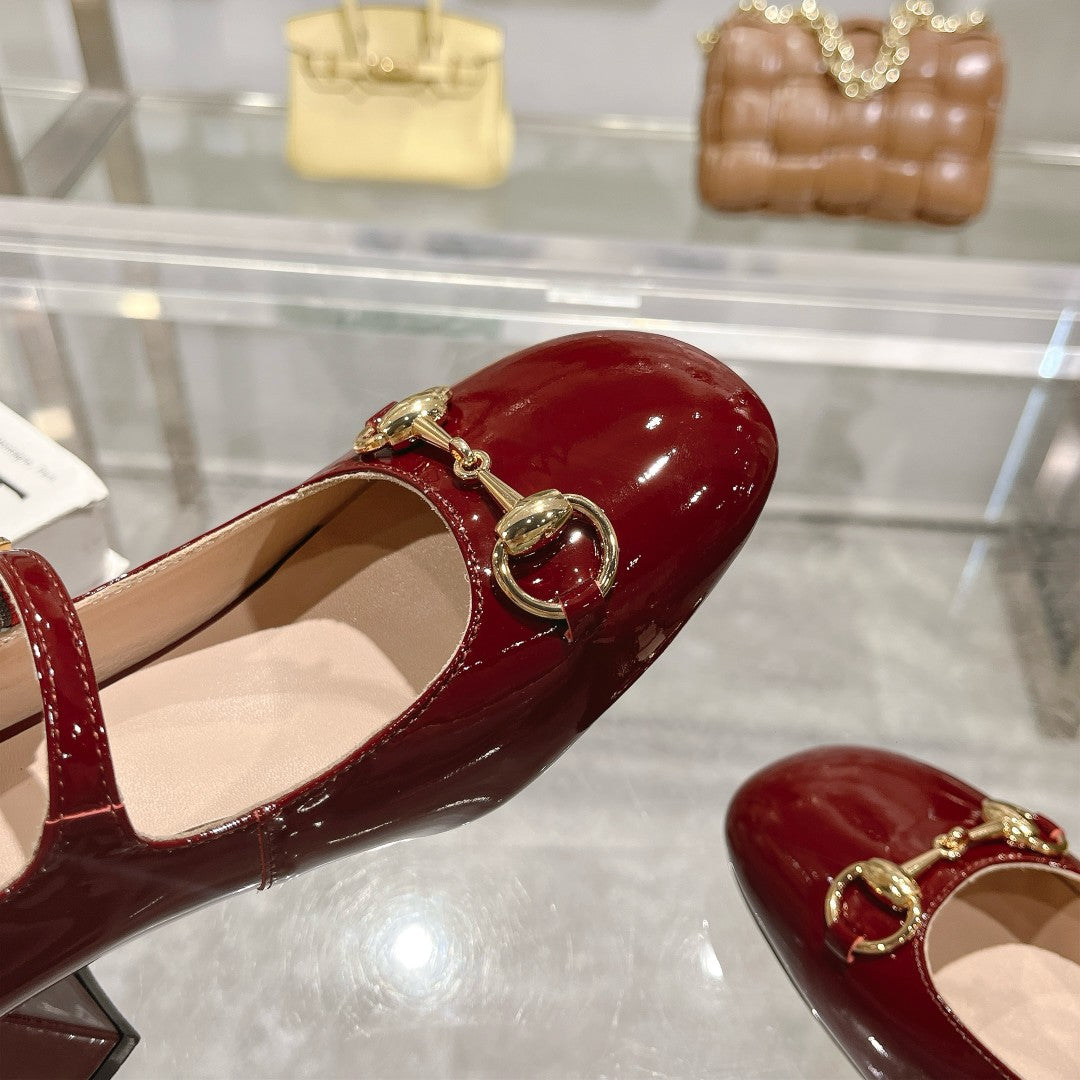 G 25 Patent leather Mary Jane high heels (WHITE/PINK/BLACK/RED)