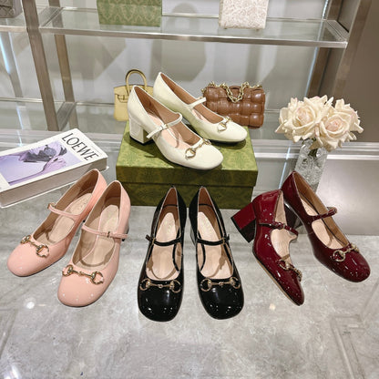 G 25 Patent leather Mary Jane high heels (WHITE/PINK/BLACK/RED)