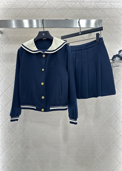 Mi 25 Shawl Collar Jacket Pleated Skirt Suit