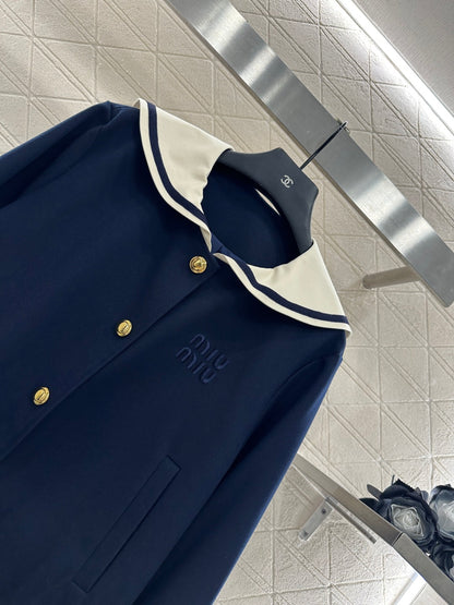 Mi 25 Shawl Collar Jacket Pleated Skirt Suit