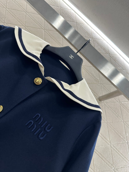 Mi 25 Shawl Collar Jacket Pleated Skirt Suit