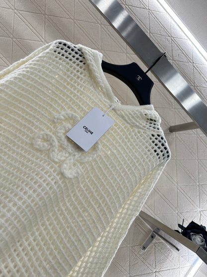 Ce 25 Embroidered hollow hooded pullover sweater