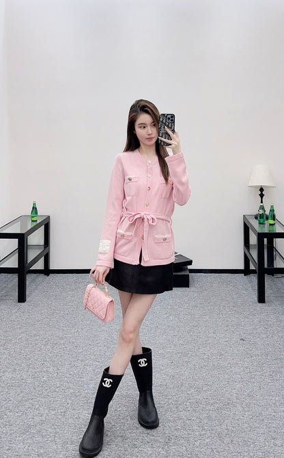 C 25 Hot Belted knitted cardigan