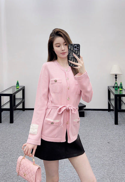 C 25 Hot Belted knitted cardigan