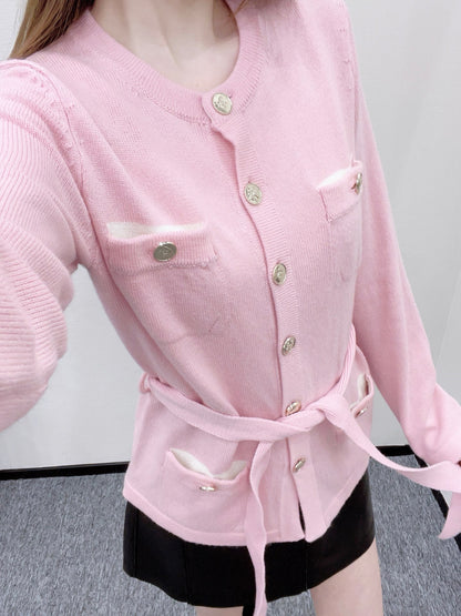 C 25 Hot Belted knitted cardigan