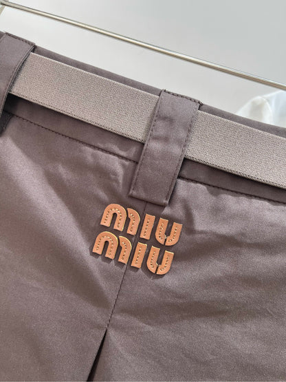 M 25 Cocoa Brown Belt Pleated Skirt