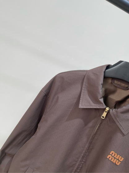 M 25 Cocoa Brown Leather Zip-Up Jacket