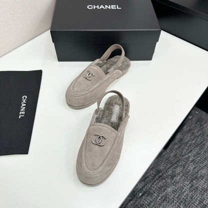 C 25 Casual suede slippers with fleece lining（KHAKI/BLACK/BROWN/BEIGI）