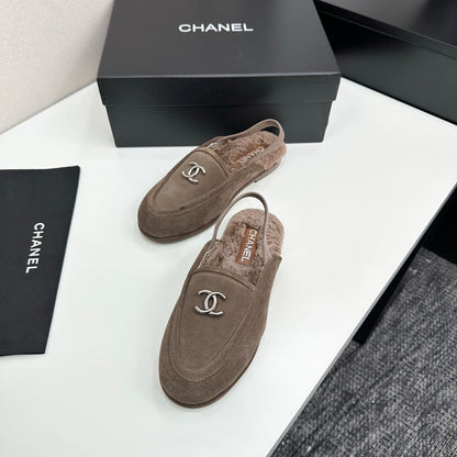 C 25 Casual suede slippers with fleece lining（KHAKI/BLACK/BROWN/BEIGI）