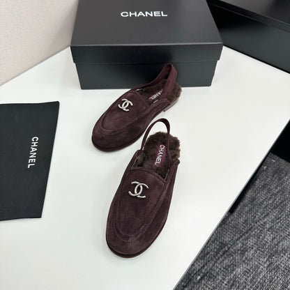 C 25 Casual suede slippers with fleece lining（KHAKI/BLACK/BROWN/BEIGI）