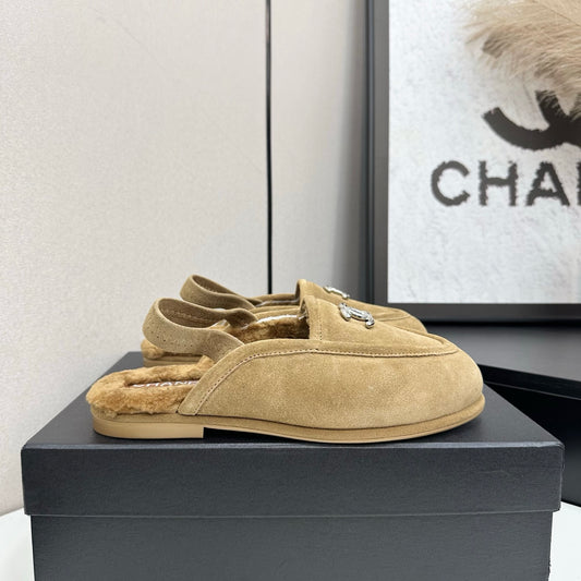 C 25 Casual suede slippers with fleece lining（KHAKI/BLACK/BROWN/BEIGI）