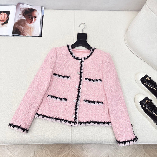 C 25 New Braided trim lapel jacket