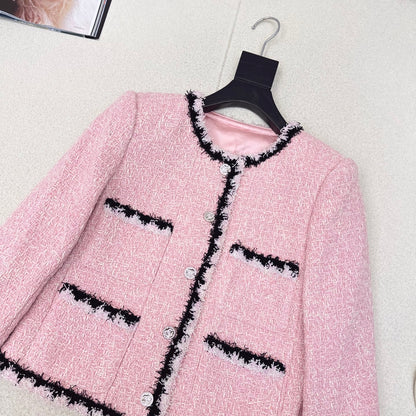 C 25 New Braided trim lapel jacket