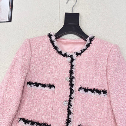 C 25 New Braided trim lapel jacket