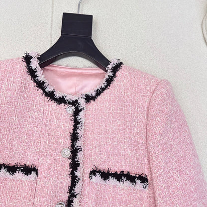 C 25 New Braided trim lapel jacket