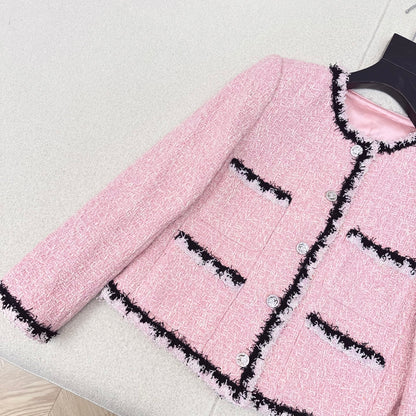 C 25 New Braided trim lapel jacket