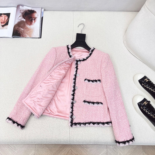 C 25 New Braided trim lapel jacket