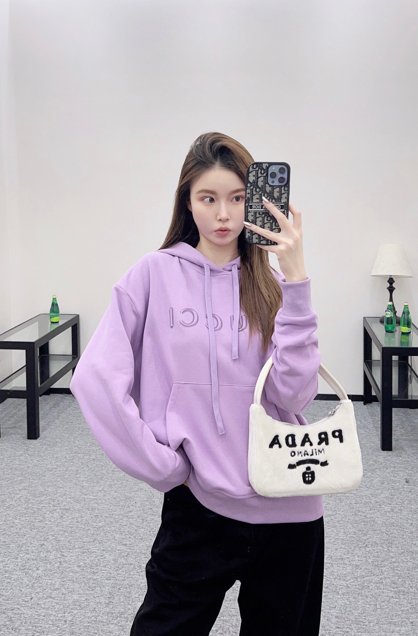 G 25 Hooded letter sweatshirt