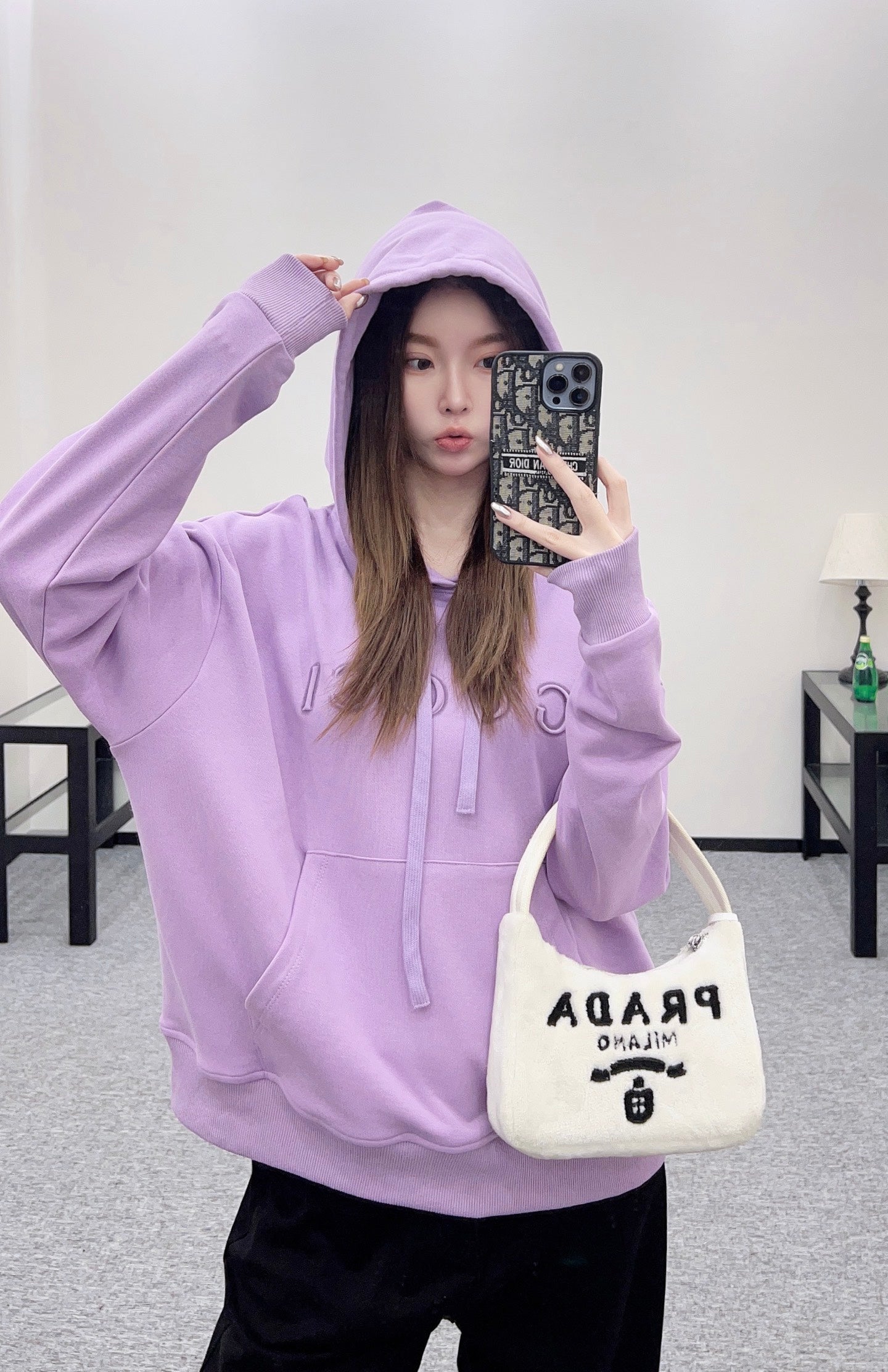 G 25 Hooded letter sweatshirt