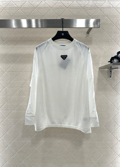 Pr 25 Crew neck paneled long-sleeved top