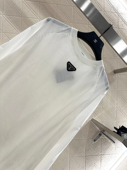 Pr 25 Crew neck paneled long-sleeved top