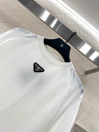 Pr 25 Crew neck paneled long-sleeved top