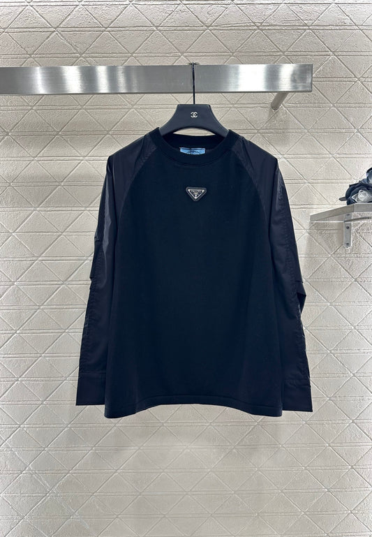 Pr 25 Crew neck paneled long-sleeved top
